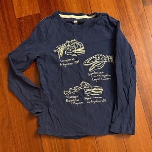 Tea Collection Navy Dinosaur Fossil Long Sleeve Tee